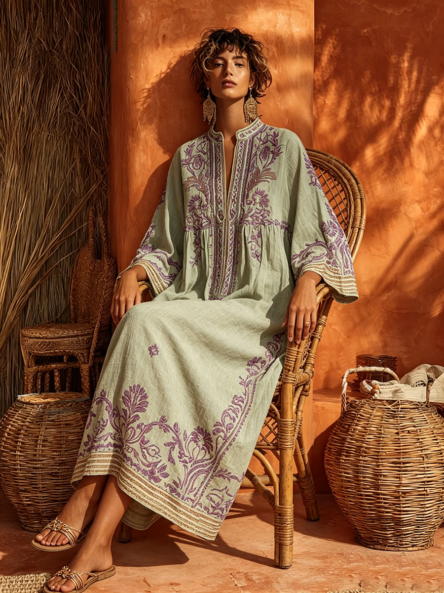 Celestina | Vestido Boho Bordado con Encanto Mediterráneo