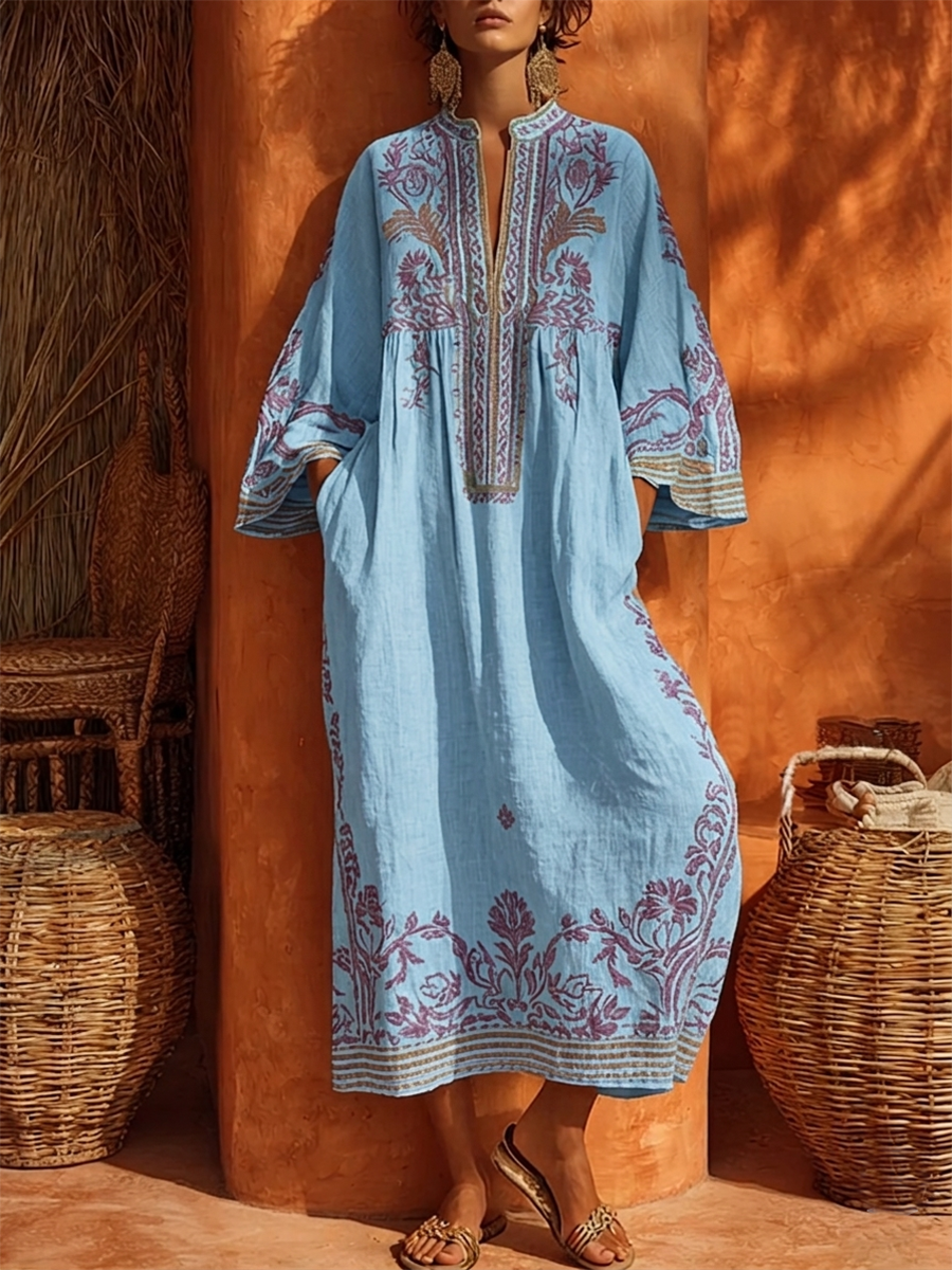 Celestina | Vestido Boho Bordado con Encanto Mediterráneo