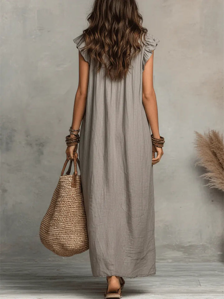Camelia | Vestido Largo Bohemio de Lino y Algodón